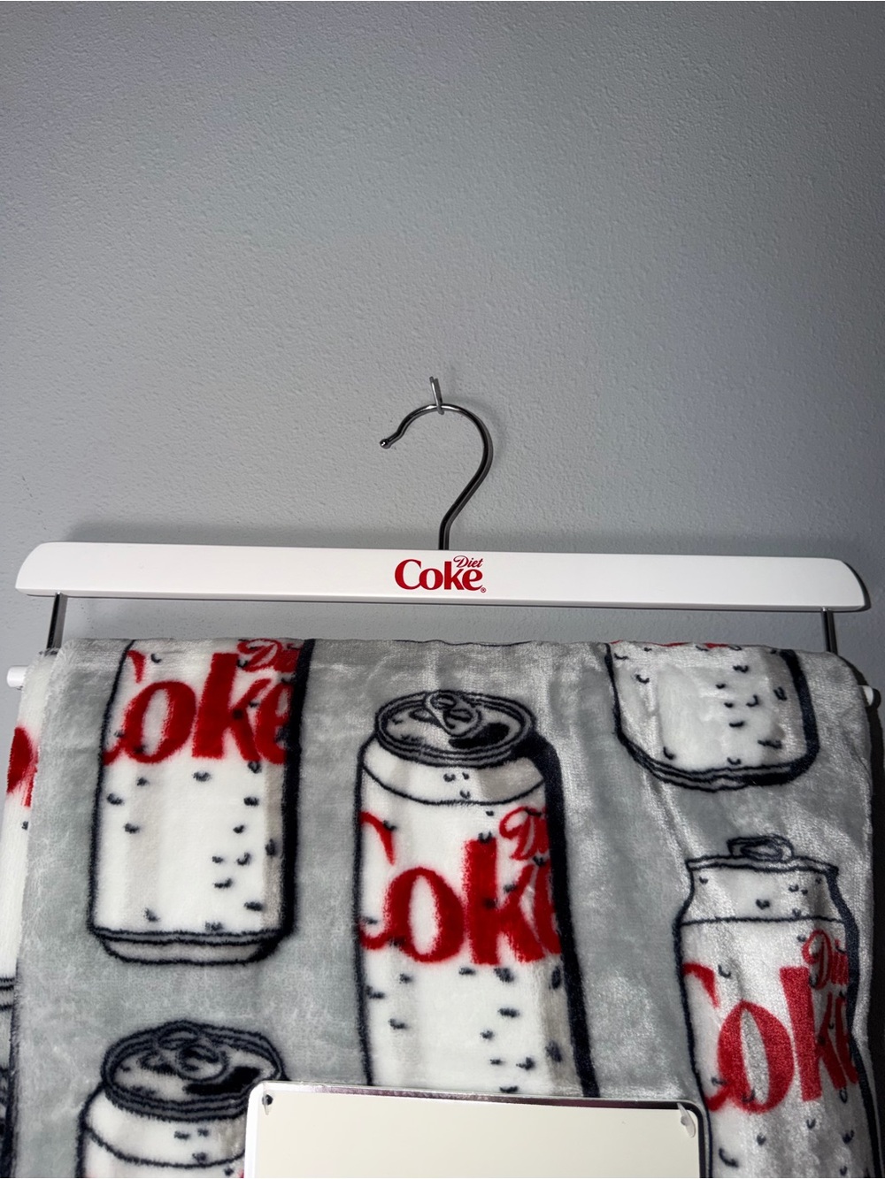 Coca Cola Diet Coke Velvet Throw Blanket - Gray & Red Can Pattern - Picture 6 of 7